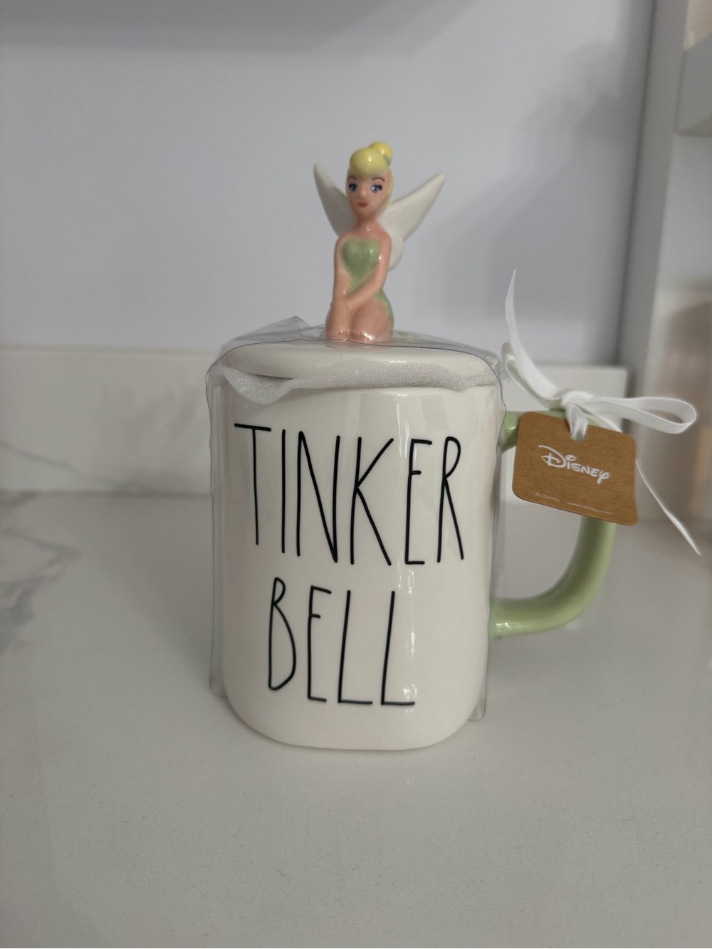 Rae Dunn TINKER BELL Ceramic Mug with Lid